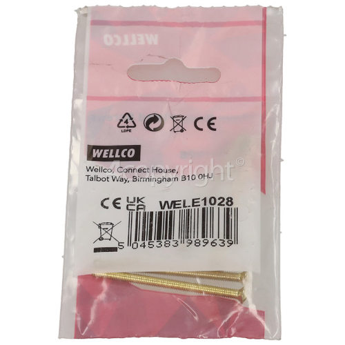 Wellco 50mm Brass Plated Screws (Pack Of 4)