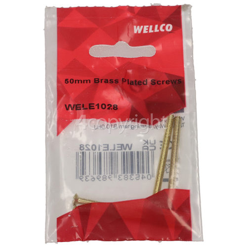 Wellco 50mm Brass Plated Screws (Pack Of 4)