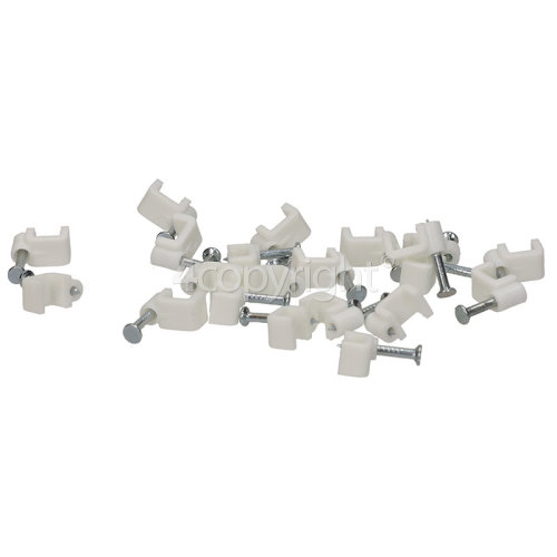 Wellco Pack Of 20 5mm Flat Cable Clips - White