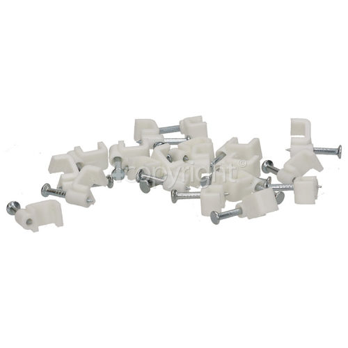 Wellco Pack Of 20 5mm Flat Cable Clips - White