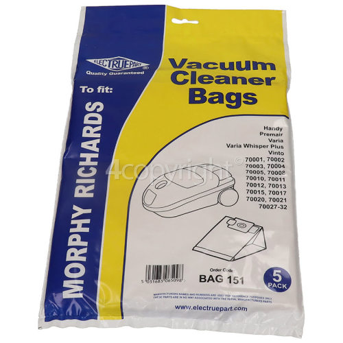 Aka 01 & 87 Vacuum Dust Bag (Pack Of 5) - BAG151