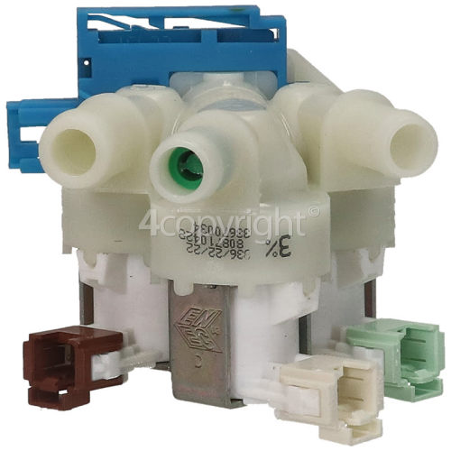 AEG Cold Water Triple Inlet Solenoid Valve : 180Deg. With Protected (push) Connectors