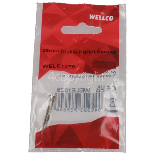 Wellco 38mm Nickel Plated Screws (Pack Of 4)