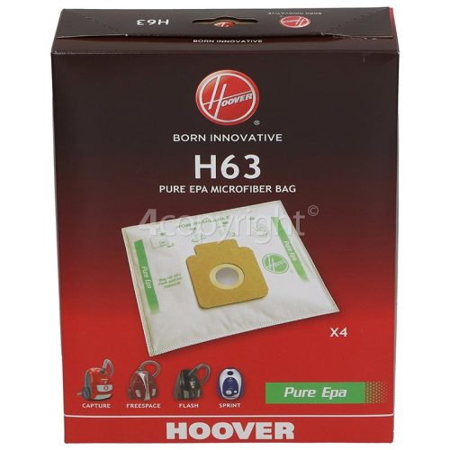 Boite de 4 sacs pure Hepa H63 (36620-52201) pour Aspirateur HOOVER