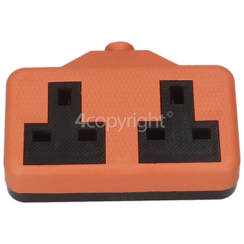 Wellco 13A Twin Trailing Socket Rubberised - Orange
