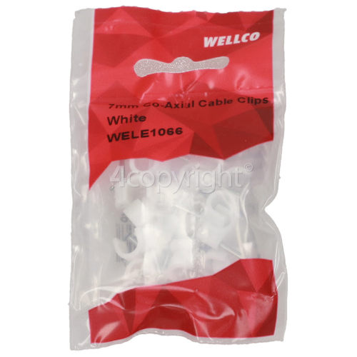 Wellco Pack Of 20 7mm Co-Axial Cable Clips - White