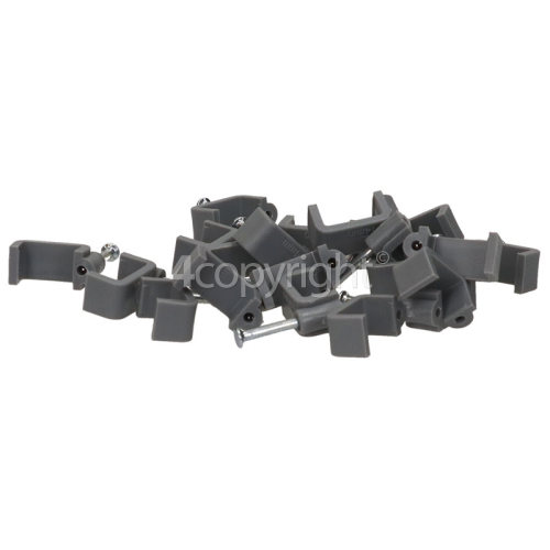 Wellco Pack Of 20 6mm Twin & Earth Cable Clips - Grey