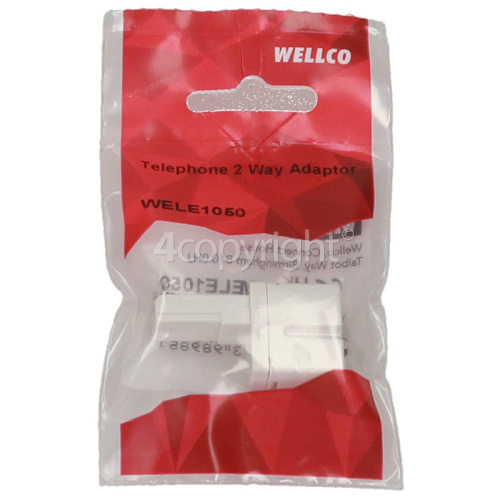 Wellco Telephone 2 Way Adaptor - White