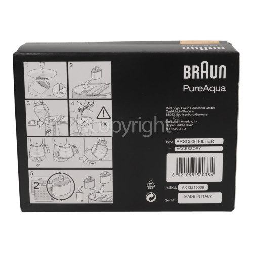 Braun Water Filter Cartridge KWF2 (Pack Of 2)