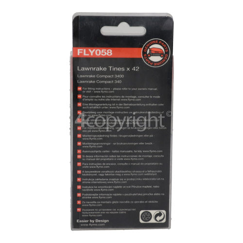 Flymo Lawnrake Compact 340 FLY058 Lawnrake Tines - Pack Of 42