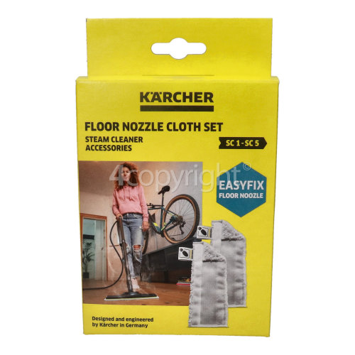 Karcher SC3 Premium Steam Cleaner Microfibre Easyfix Floor Cloth Set (Pack Of 2)