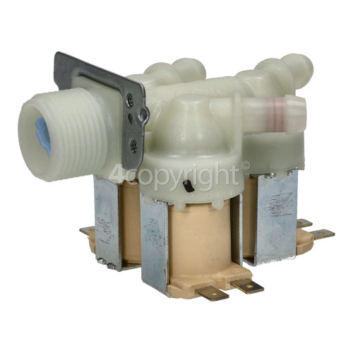 LG F1403RD Cold Water Triple Solenoid Inlet Valve : 180Deg. With 12 Bore Outlets