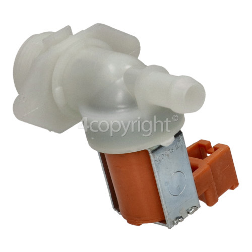 Hotpoint SCR61N Hot Water Single Solenoid Inlet Valve : 180Deg. With Protected Tag Fitting & 12 Bore Outlet