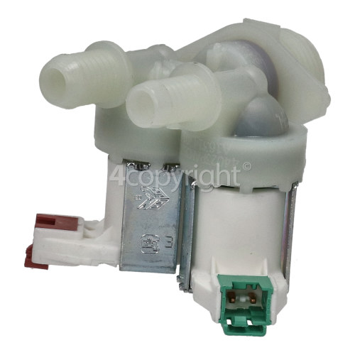 Zanussi Cold Water Double Solenoid Inlet Valve : 180Deg. With Protected (push) Connectors