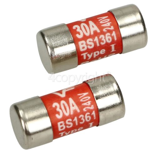 Wellco 30A Cartridge Unit Fuses (Pack Of 2)