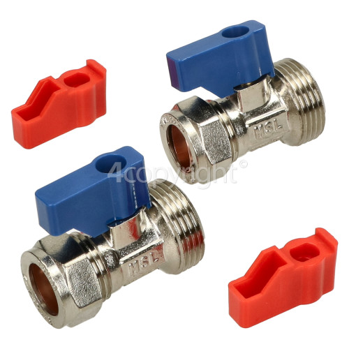 Hose Inline Taps Straight (1 Pair) For Plumbing In Your Washing Machine Or Dishwasher