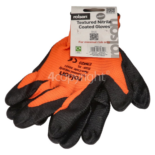 Rolson Textured Nitrile Coated Work Gloves (Large)