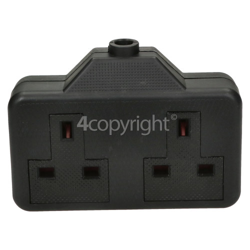 Wellco 13A Twin Trailing Socket Rubberised - Black