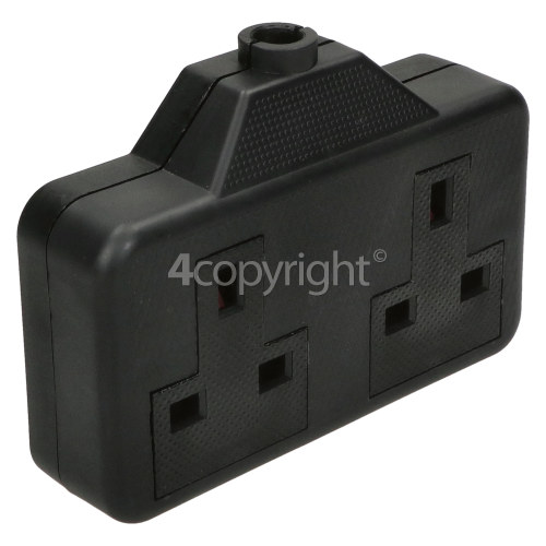 Wellco 13A Twin Trailing Socket Rubberised - Black