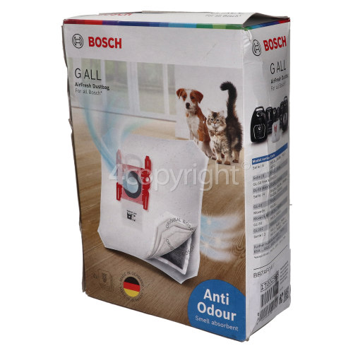 Bosch Vacuum Cleaner GALL AirFresh Dust Bag Pack Of 4 www.spares4boschuk