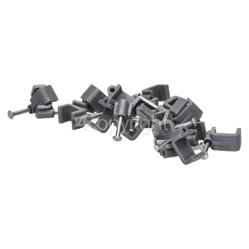 Wellco Pack Of 20 2.5mm Twin & Earth Cable Clips - Grey