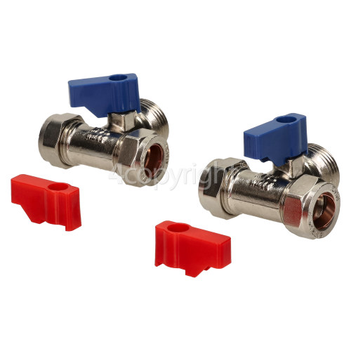 Hose Taps Tee Type (1 Pair) : For Plumbing In Your Washing Machine Or Dishwasher