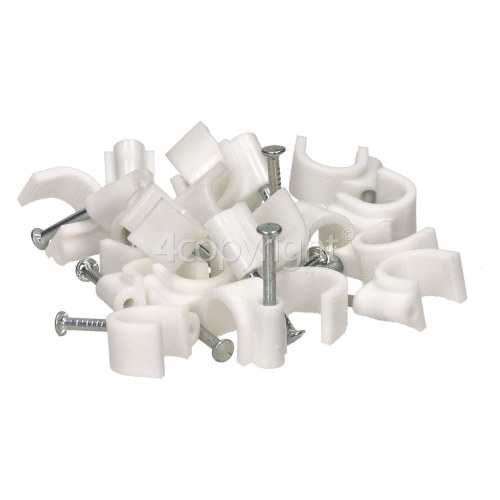 Wellco Pack Of 20 10mm Round Cable Clips - White