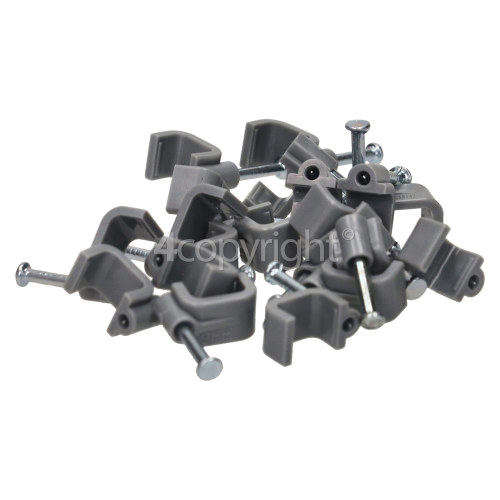 Wellco Pack Of 20 1.5mm Twin & Earth Cable Clips - Grey