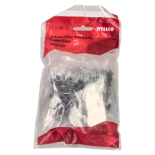 Wellco Pack Of 100 2.5mm Twin & Earth Cable Clips