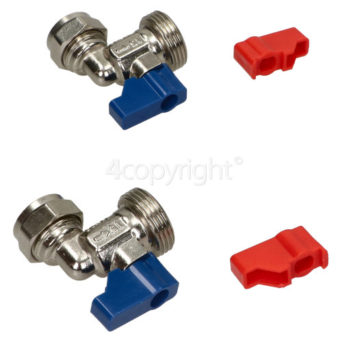 Hose Taps Angled (1 Pair) (for Plumbing In Your Appliances )