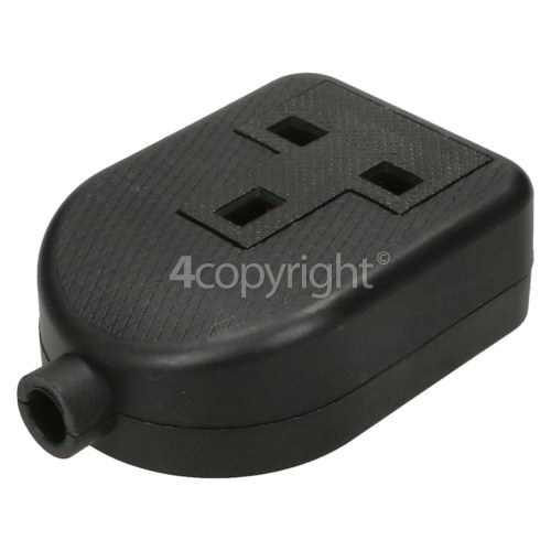 13A Single Trailing Socket Rubberised - Black