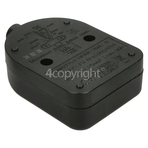 13A Single Trailing Socket Rubberised - Black