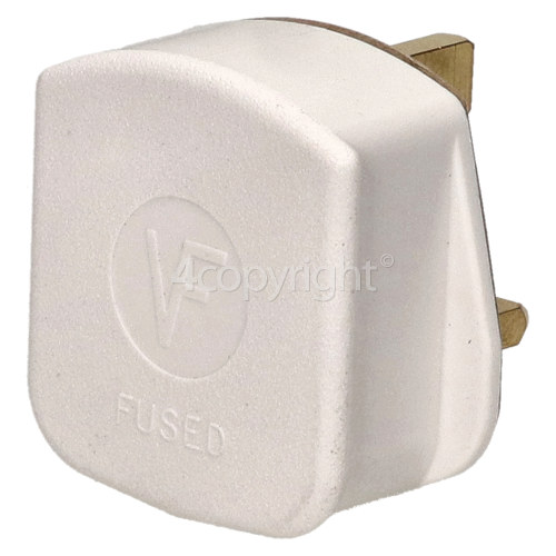 13A 3 Pin White Rubber Plug