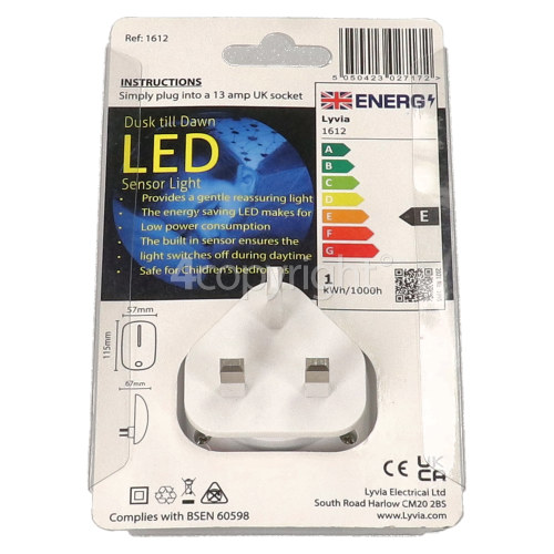 Lyvia Dusk Till Dawn LED Sensor Night Light
