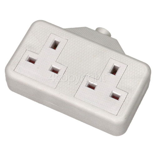 Wellco 13A Twin Trailing Socket Rubberised - White