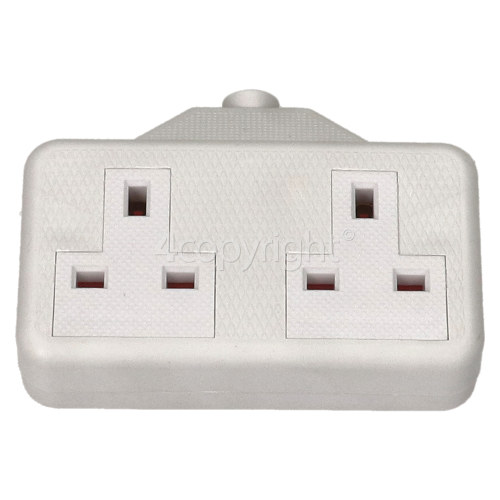 Wellco 13A Twin Trailing Socket Rubberised - White