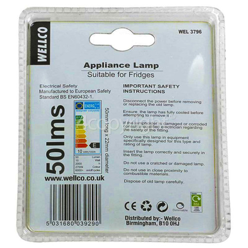Hoover 10W Fridge Lamp SES/E14 240V