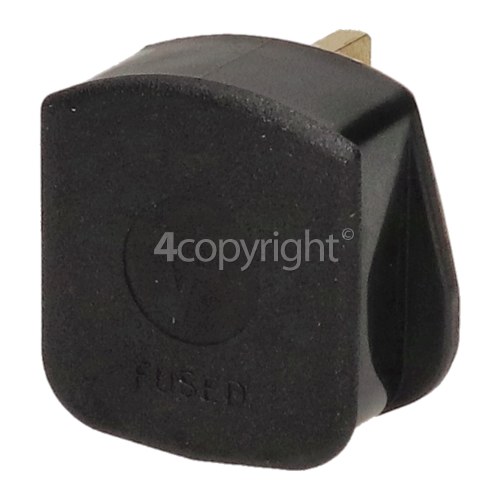 13A 3 Pin Black Rubber Plug