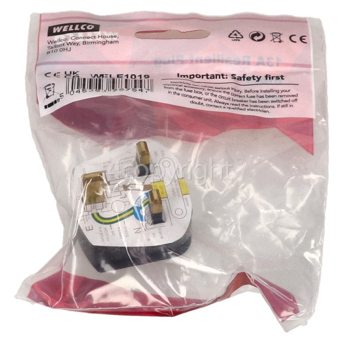 13A 3 Pin Black Rubber Plug
