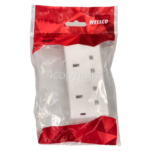 Wellco 2 Gang Trailing Socket With LED