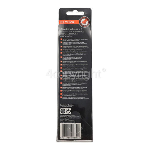 Flymo Garden Vac 750 Plus FLY024 Shredding Line, Pack Of 5