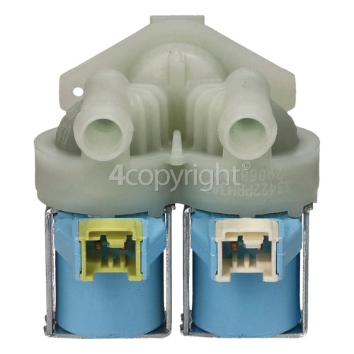 Grundig B1XR501407P Cold Water Double Solenoid Inlet Valve : 180Deg. With 12 Bore Outlets & Protected (push) Connectors