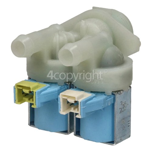 Grundig B1XR501407P Cold Water Double Solenoid Inlet Valve : 180Deg. With 12 Bore Outlets & Protected (push) Connectors