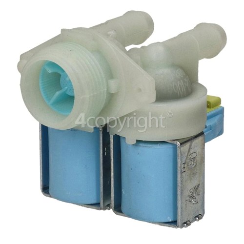 Grundig B1XR501407P Cold Water Double Solenoid Inlet Valve : 180Deg. With 12 Bore Outlets & Protected (push) Connectors