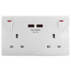 BuySpares Approved part 2 Gang Power Socket With 2A USB Charging Ports