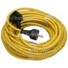 Euro 20.0M X 1.5mm X 3 Core Yellow Cable (Socket + Plug) Euro