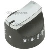 Main Oven Control Knob - Black / Chrome