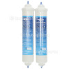 Smeg Fridge External Water Filter Pack Of 2 : Compatible With HAFEX/EXP, DD7098, DA2010CB, BL-9808, USC100, WSF100, WF001.