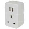 UK To EU Mains Travel Adaptor With Twin USB