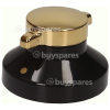 Diplomat Hob Gas Control Knob - Black/Gold